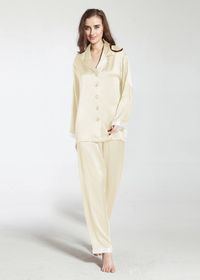 22 Momme Gold Cuff Silk Pajama Set