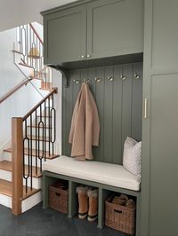 Split Level Entryway transformation with builtins and open staircase :Sima Spaces