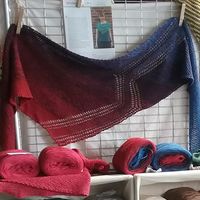 Lightning Shawl (pattern by Martina Behm) in skin-soft cotton, colorway BORDEAUX - 100 gr skein Great pattern, easy to follow and so pretty. Get your yarn at wollesyarncreations.etsy.com  #knittingyarn #laceshawl