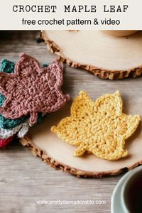 Make this beautiful maple leaf for fall using an easy to follow written crochet pattern and video tutorial. Turn this adorable leaves into coasters or large appliques the choice is yours!