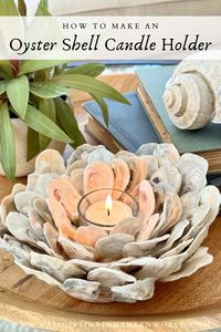 If you love collecting shells and you love DIY’s, you’re going to love making an oyster shell candle holder for your home! This is such an easy project and it’s a beautiful way to add texture and a warm glow to any room. Find all the details on the blog.