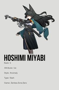 Do NOT repost | Hoshimi Miyabi | Zenless Zone Zero | minimalist poster | action RPG video game | HoYoverse/miHoYo game | ZZZ