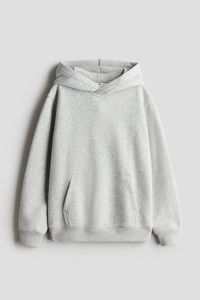 Sweatshirt hoodie in cotton-blend fabric with a soft  brushed inside. Double-layered  wrapover hood  dropped shoulders  long sleeves  and a kangaroo pocket. Ribbing at cuffs and hem.