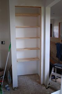 DIY shelves (pantry) - good idea when I get Andrew to replace wire shelving in the pantry :)