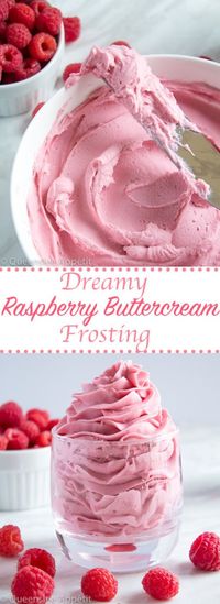 This Dreamy Raspberry Buttercream Frosting is perfectly light, fluffy and creamy. With an authentic raspberry flavour and gorgeous pink colour, this frosting will pair perfectly with any summer, Valentines Day or Mother’s Day dessert!