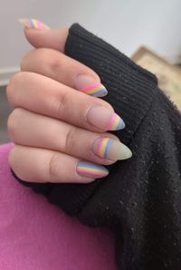 pansexual flag nails