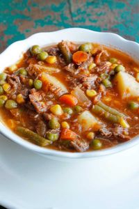 My Mom's Old-Fashioned Vegetable Beef Soup - Smile Sandwich