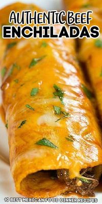 The flavors in this easy beef enchilada recipe will have you feeling like you’re eating an authentic dish from your favorite Mexican restaurant. Beef-filled tortillas with chiles, smothered in tangy enchilada sauce, and topped with plenty of cheese, makes for the best homemade enchiladas. #MexicanDinnerIdeas #AuthenticMexican #SalsaYGuacamole