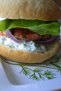 Cat Cora's Salmon Burgers with Herbed Sherry Mayonnaise Recipe