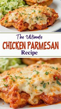 Looking for a dinner that's crispy on the outside, tender on the inside, and loaded with gooey cheese? This Ultimate Chicken Parmesan is exactly what you've been craving. Baked to perfection with marinara sauce and mozzarella, it’s comfort food that will have your family begging for more!  #ChickenParmesan #ComfortFood #CrispyChicken #CheeseLovers #EasyDinner #FamilyMeals #ItalianCuisine