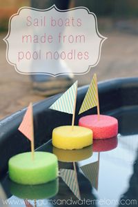 Easy sail boat kids craft from pool noodles