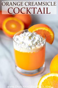 This Orange Creamsicle Cocktail is the perfect summertime dessert beverage. It tastes so much like the orange creamsicle popsicles you grew up with and love!