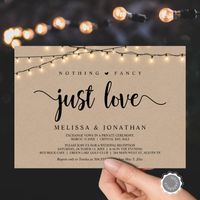 Modern Rustic, Black Script, Wedding Elopement Invitation | Zazzle