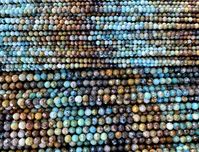 natural genuine turquoise small beads,  gradient turquoise gemstones, blue bronze color gems, jewelry making supplies, 2mm 3mm 4mm beads