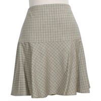 Designed With A Classic Tattersall Pattern, This Polished Skirt Is Crafted From A Wool-Cotton Stretch Blend And Features A Slimming Fit-And-Flare Silhouette. It Has Side Zipper Closure, Fitted Paneled Yoke At The Hips, And Flared Skirt. Fully Lined. Brand: Lauren Ralph Lauren Material: 72% Wool, 26% Cotton, 2% Elastane; Lining - 100% Acetate Cleaning: Dry Clean Color: Gray Multi Size: 14 Measurements: (Unstretched) Waist - 36" Hips - 44" Length - 19"