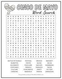 Our Cinco de Mayo word search puzzle features 24 words and terms related to this popular holiday, including burritos, mariachi, pinata, sombrero, and more. Great for both kids and adults. Download this FREE printable for you or your students today!