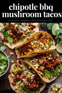 Discover a whole new level of taco game with these scrumptious vegan Chipotle BBQ Mushroom Tacos 🌮 You won't believe they're plant-based! Satisfy your taste buds without guilt 😋 Get the full recipe now!