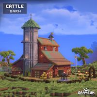 A cattle Barn design for your minecraft cow and chicken farms ! Download my builds on Patreon.