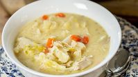 Greek Lemony Chicken Soup with Cabbage