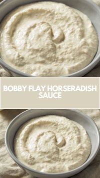 Bobby Flay’s Horseradish Sauce is made with sour cream, prepared horseradish, mayonnaise, apple cider vinegar, salt, black pepper, and finely chopped chives. This easy horseradish sauce recipe creates a delicious condiment that takes about 10 minutes to prepare and can serve up to 6 people.