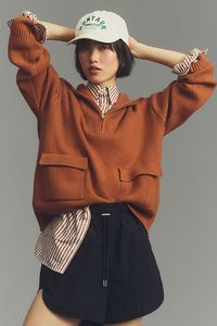 English Factory Half-Zip Pullover Sweater