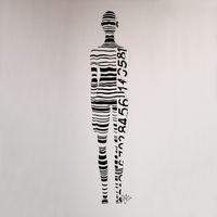 "A Woman is Not a Barcode." Thanks to Emily McClain for sharing this great painting with us! Emily was inspired to create this to bring attention to the issue of human trafficking.