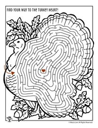 Turkey Maze Activity Page | Woo! Jr. Kids Activities