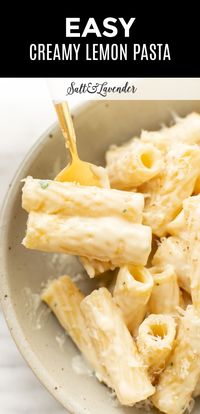 This creamy lemon pasta recipe has a bright and beautiful sauce with parmesan, garlic, and plenty of lemon zest! It's simple yet company-worthy.