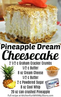 No-Bake cheesecake is perfect for those hot summer nights. Not only does this simplify the entire process of the dessert, but it makes it a lot quicker. This Pineapple Cheesecake Dessert is a great and fast dessert with a tangy and sweet flavor.