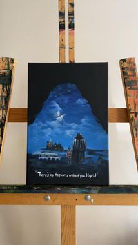 Difficulty: Easy     Harry potter fan  • Acrylic paint  • Canvas