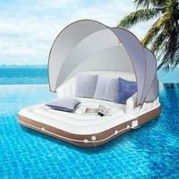 Costway Canopy Inflatable Pool Float Lounge Swimming Raft - Walmart.com