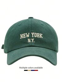 Street 1pc Women Simple Breathable Fabric Baseball Cap With Letter Embroidery, Versatile Driver Cap Suitable For Outdoor Activities And Daily Wear Multicolor Street   Fabric  Hip-Hop Cap,Curved Brim Hat (Dad Cap),Mesh Cap (Trucker Hat)  All Men Accessories, size features are:Bust: ,Length: ,Sleeve Length: