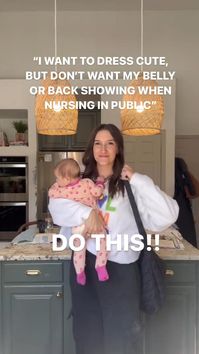 Calling all new moms! Here's a method that helps keep your belly + back covered in public while making nursing/pumping access easy! Check out the nursing cami and hair clip hack for no show nursing on the go! Click to see more information today. 