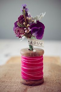 How lovely is this buttonhole? Delicate sweet peas, alliums, astrantia, waxflower, lavender and senecio - exquisitely scented and photographed by http://lucyshergold.photoshelter.com/, Floral styling by www.jennyroseflowers.co.uk.