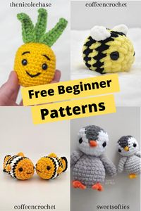 This blog post features 10 Free Beginner Crochet Amigurumi Patterns. You'll learn the basic stitches and other things needed to make these patterns!