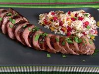 Fennel-Garlic Smoked Pork with Fennel Gremolata and Grape Mostarda Recipe | Bobby Flay | Food Network