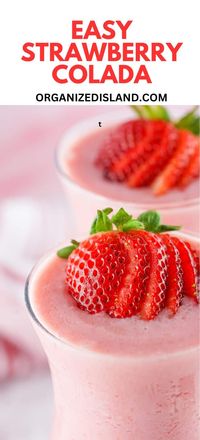 This Strawberry Colada recipe is a delicious blend of creamy coconut cream, fresh strawberries and smooth white rum.