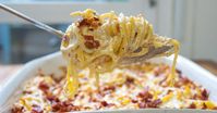 Bacon Cream Cheese Baked Spaghetti