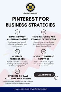 Join me as I share my personal experience navigating Pinterest's dynamic platform to drive business success. Discover the strategies and insights that propelled my brand forward, attracting a wider audience and increasing engagement. Let's explore the untapped potential of Pinterest for your business aspirations. #businessideas #MarketingTips #marketing