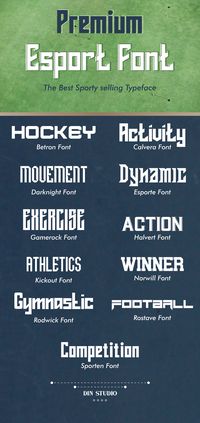 The bundle consists of 11 fonts that focused on esport. The Fonts are very suitable for logo and esport event. This bundle will make your design more sporty and make the fighting spirit.#font, #text, #typography, #set, #graphic, #design, #bundle, #vector, #lettering, #symbol, #type, #illustration, #logo, #letter, #alphabet, #vintage, #art, #sign, #banner, #calligraphy, #script, #handwritten, #modern, #style, #background, #typographic, #abstract, #abc, #creative, #poster, #collection, #typeface