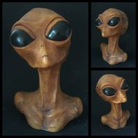 Small alien buste fantasy sculpture by ronny ris