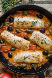 Cod Provençal with Tomatoes, Capers and Olives