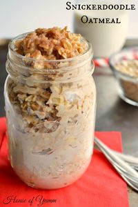 This comforting, snickerdoodle flavored oatmeal is perfect to warm you up in the mornings.