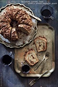 Snickers Coffee Cake via Bakers Royale