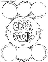 Goal Setting Coloring Pages - Classroom Doodles