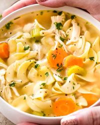 This crockpot chicken noodle soup is hearty and comforting, yet incredibly easy to make! No need for a can full of preservatives, homemade is the best!