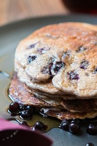 Sometimes you just need a big pile of pancakes and these healthy wild blueberry cottage cheese pancakes will fill your belly but not your waistline. gluten-free