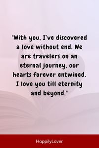 Eternal love quotes capture the essence of love that transcends time and space, offering a glimpse into the depth of feelings that stand the test of time. These quote about everlasting love are perfect for expressing a love that is both timeless and boundless. Regardless of how you define it, love can often be hard to express or put into words, whether you’re looking for hug quotes or love forever quotes. Let simple love quotes capture what’s so special about a deep and meaningful connection.