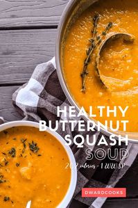 This savory and healthy butternut squash soup is so easy and so satisfying. The flavors are amplified because it is roasted instead of boiled. This roasted butternut squash soup recipe is a great make ahead Thanksgiving recipe and it is freezer friendly too. Only 1 WW SP for a 2 cup serving, this recipe is great a Fall Weight Watchers Recipe, but it is satisfying for those not looking for healthy fall recipes and just looking for hearty, delicious fall soups.