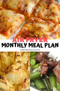 Plan out your meals with an Air Fryer Meal Plan. This meal plan consists of main dish meals, desserts, breakfast, and more all with your air fryer! Most of these are also #GlutenFree too! #MenuPlan #AirFryerMealPlan #AirFryer #AirFryerRecipes